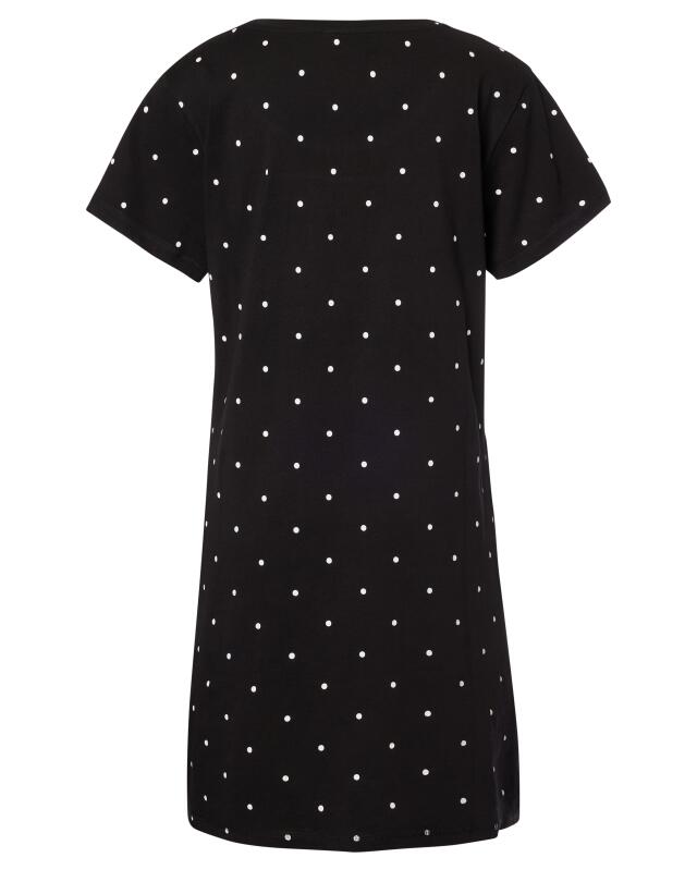 Polka dot nightshirt for women, black (KiK Bigshirt mit Punkten (schwarz)) — KiK, authentic German product in Morocco
