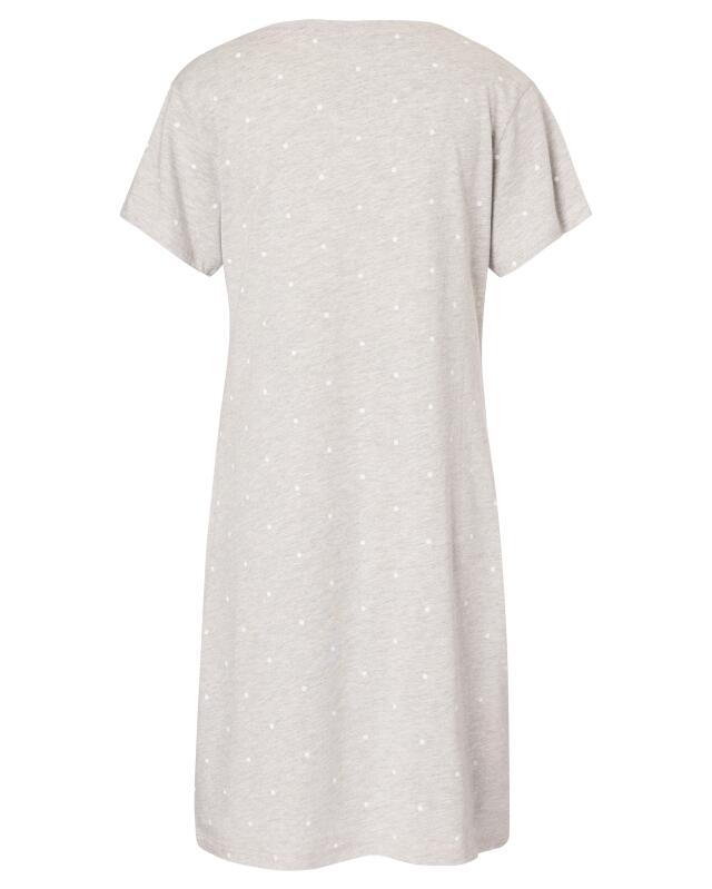 Polka dot nightshirt for women, grey marl (KiK Bigshirt mit Punkten (grau melange)) — KiK, authentic German product in Morocco