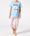 Pyjama Kurzarm hellblau