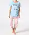 Pyjama Kurzarm hellblau