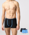 Retro boxerky s kontrastním prošíváním černá