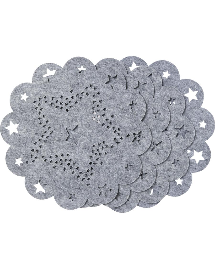 Placemats van vilt Kerstmis grijs
