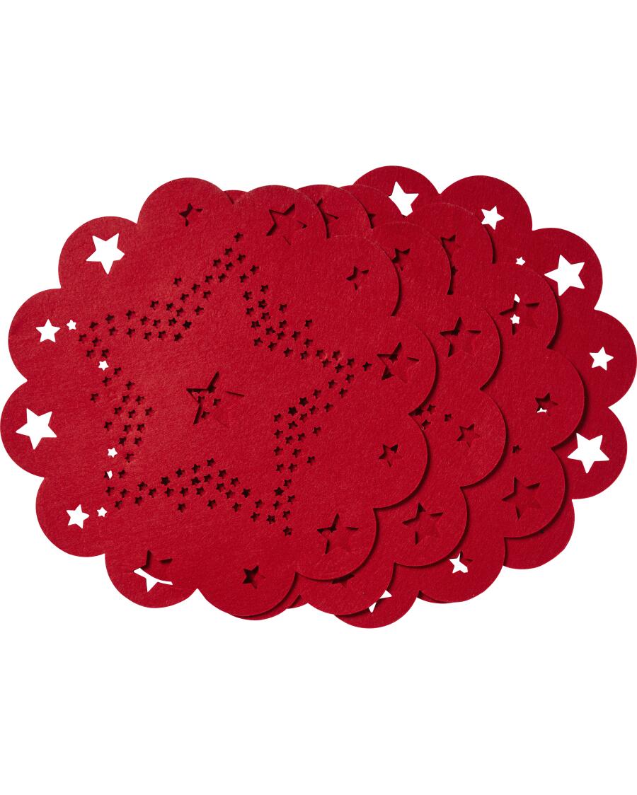 Placemats van vilt Kerstmis rood