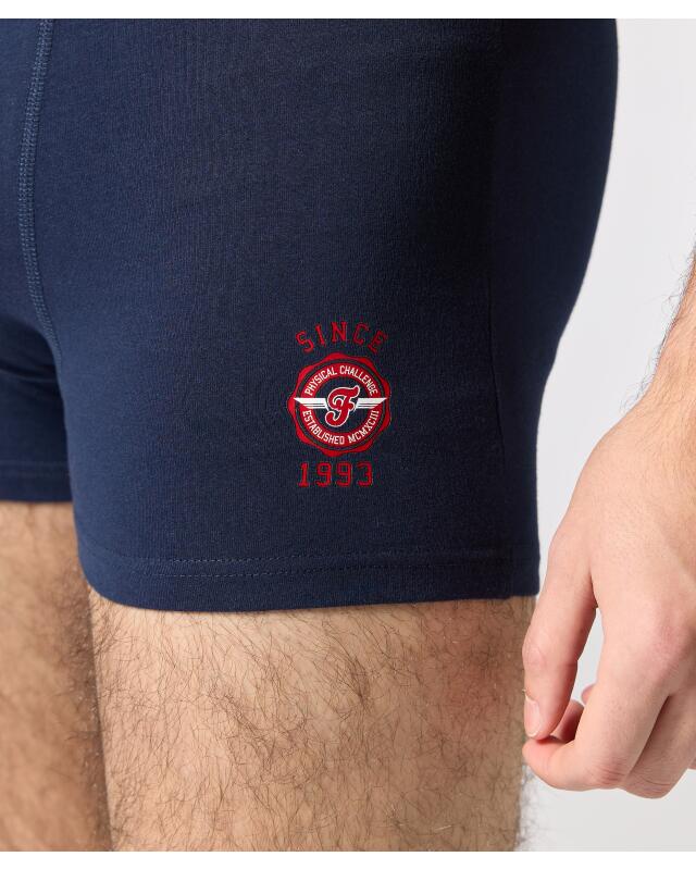 Retro boxer shorts with small print for men, navy (KiK Retro Boxershorts mit kleinem Print (dunkelblau)) — KiK, authentic German product in Morocco