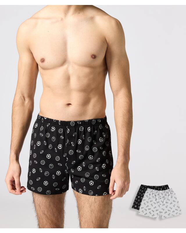 Boxers rétro à imprimés all-over homme, noir — KiK, produit allemand authentique au Maroc