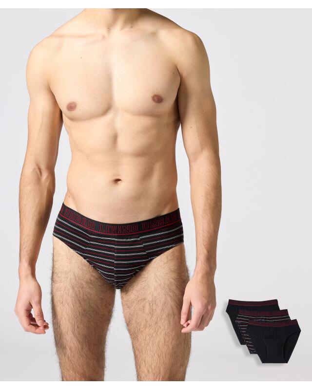 Slips rayés et unis homme, noir (KiK Slips gestreift & uni (schwarz)) — KiK, produit allemand authentique au Maroc