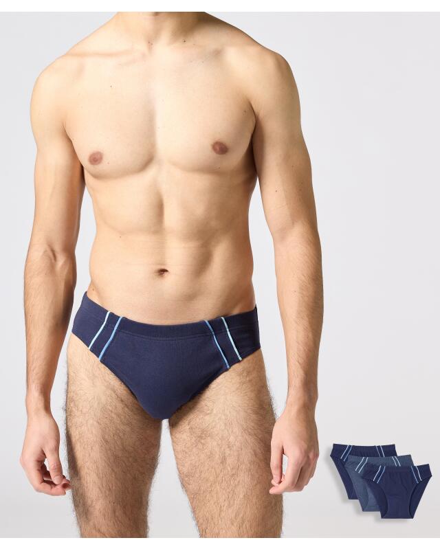 Slips à rayures contrastées homme, bleu marine (KiK Slips mit Kontraststreifen (dunkelblau)) — KiK, produit allemand authentique au Maroc