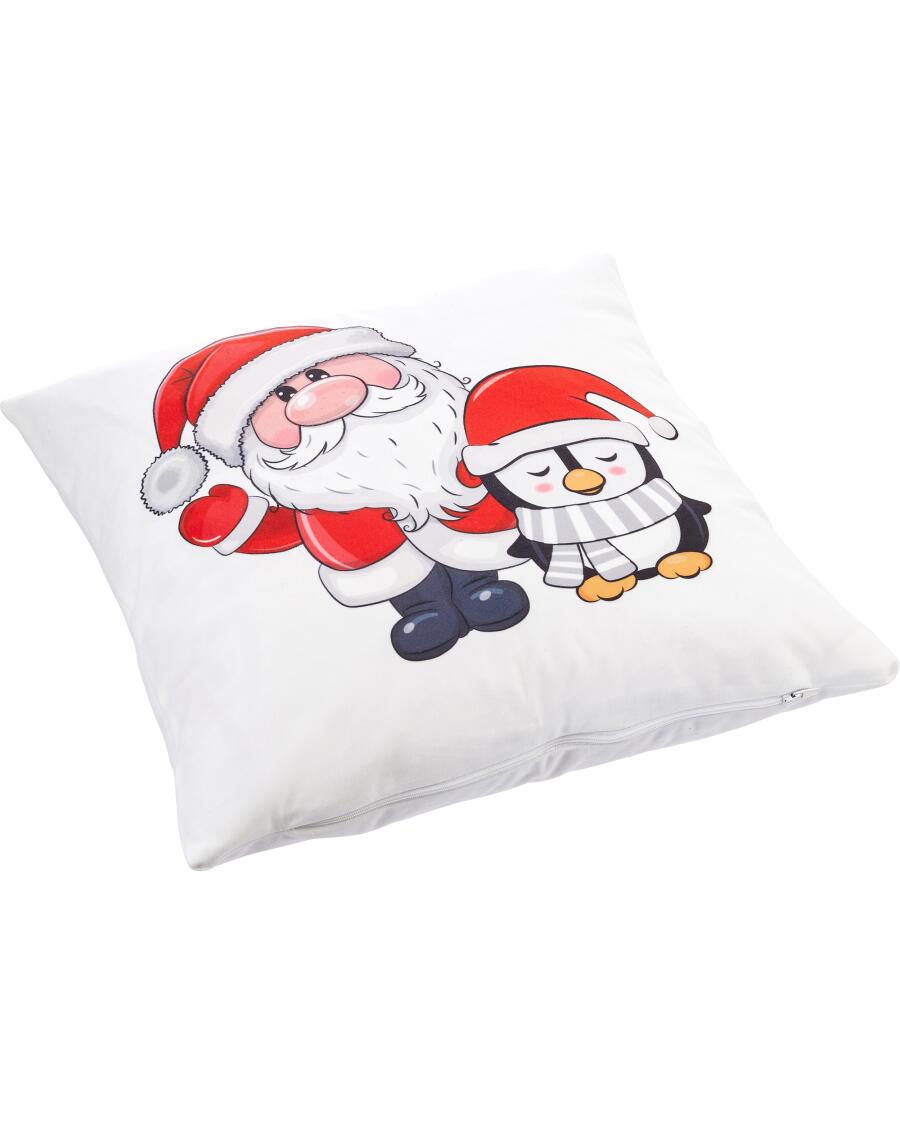 Kissenhülle Weihnachten weiß/rot