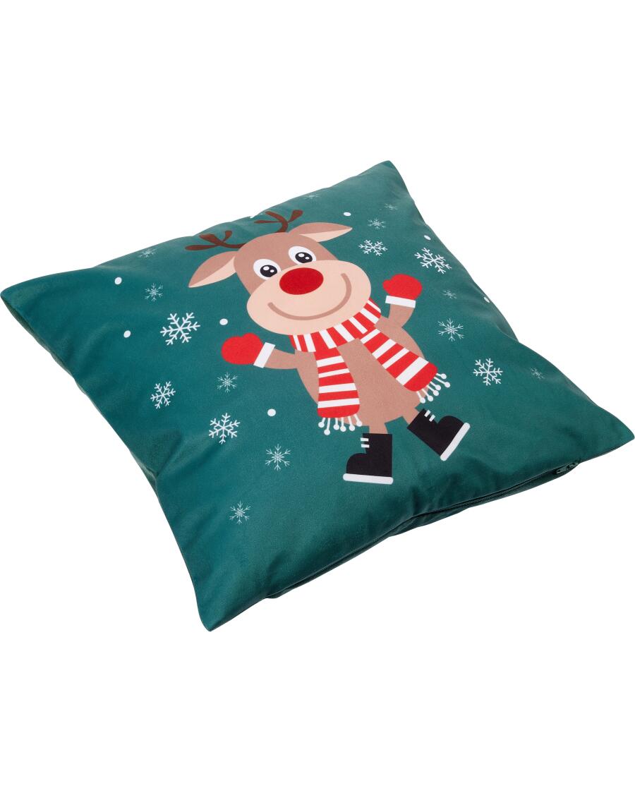 Kissenhülle Weihnachten grün bedruckt