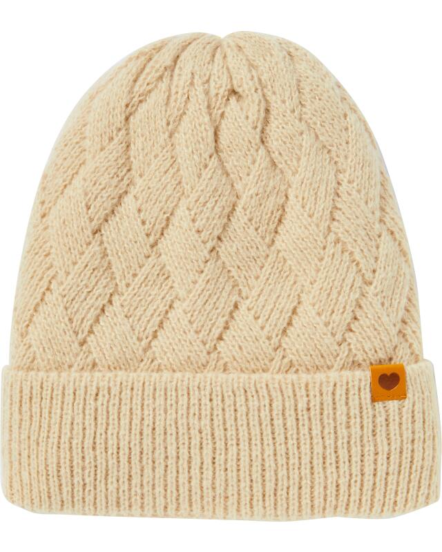 Bonnet à motif torsadé femme, écru — KiK, produit allemand authentique au Maroc