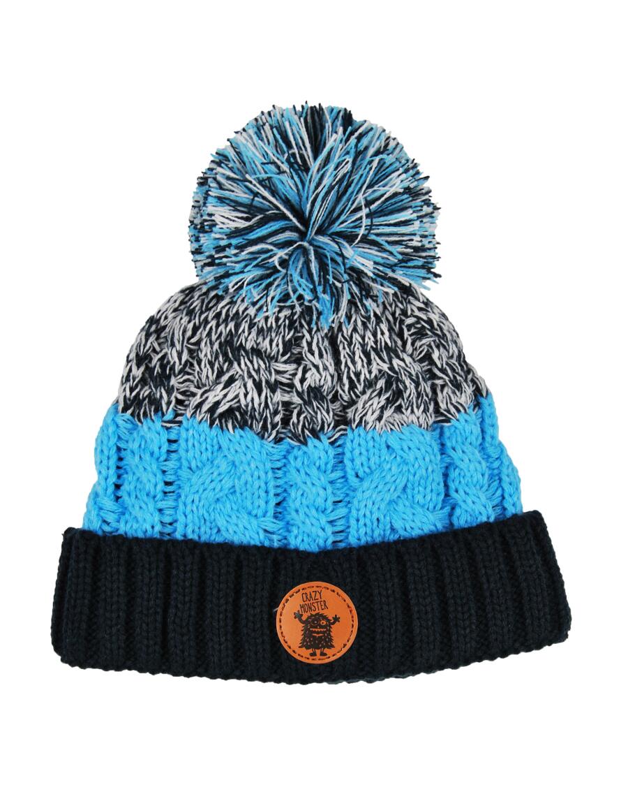 Mütze mit Bommel aqua