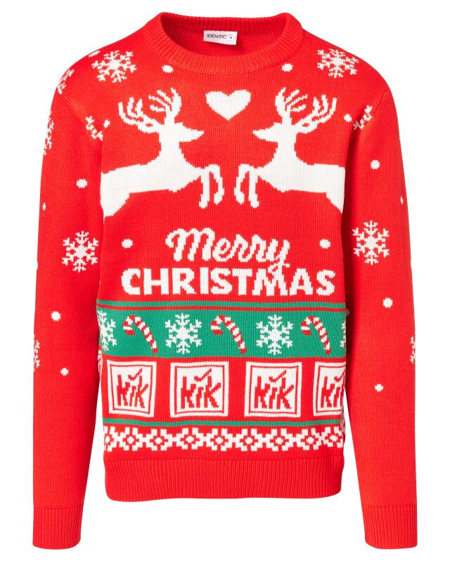 Pull de Noël homme, rouge à motifs (KiK KiK Weihnachtspullover (rot gemustert)) — KiK, produit allemand authentique au Maroc