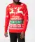 KiK Weihnachtspullover rot gemustert