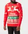 Gebreide kersttrui rood met patroon