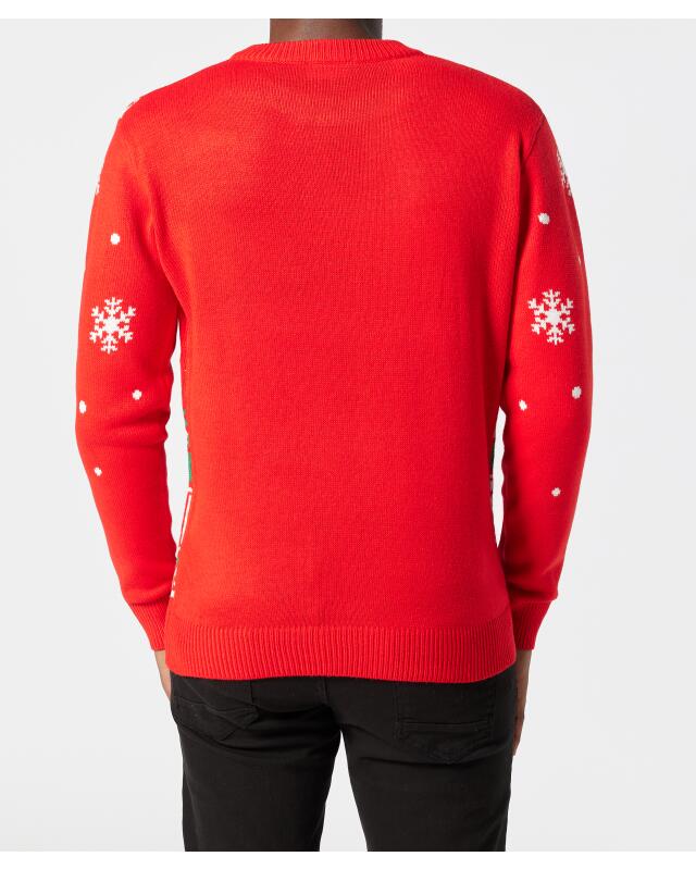 Pull de Noël homme, rouge à motifs (KiK KiK Weihnachtspullover (rot gemustert)) — KiK, produit allemand authentique au Maroc