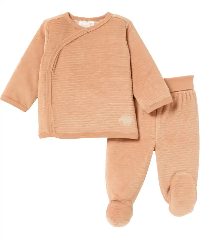 Baby omslag shirt met velours broek