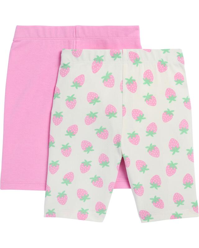 شورتات دراجة بنقشة الفراولة للبنات، كريمي/وردي (KiK Radlerhosen Erdbeeren (cream/rose)) — KiK, منتج ألماني أصلي في المغرب