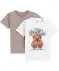 T-Shirts aus Baumwolle weiß/braun