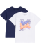 T-Shirts aus Baumwolle weiß/dunkelblau
