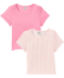 Gerippte T-Shirts pink