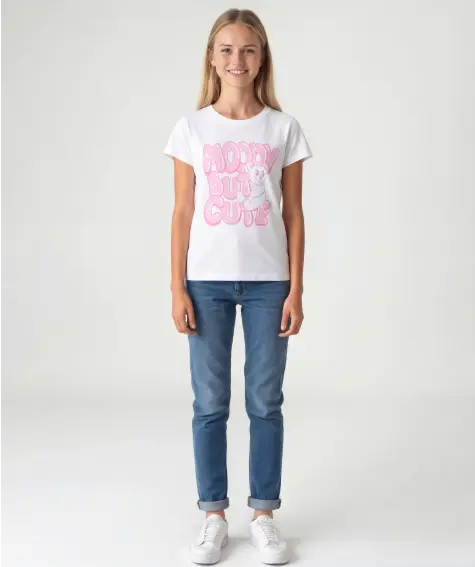 T-Shirts mit Teddy-Print und Uni