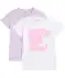 T-Shirts mit Teddy-Print und Uni flieder