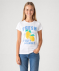 T-Shirts aus Baumwolle weiß/gelb