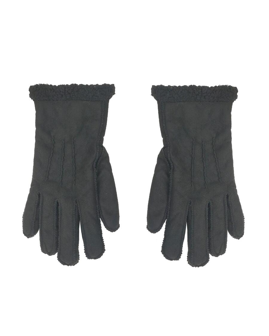 Handschuhe in Wildlederoptik schwarz