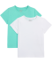 Basic T-Shirts weiß/türkis