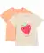 T-Shirts aus Baumwolle apricot/natur