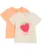 T-Shirts aus Baumwolle apricot/natur