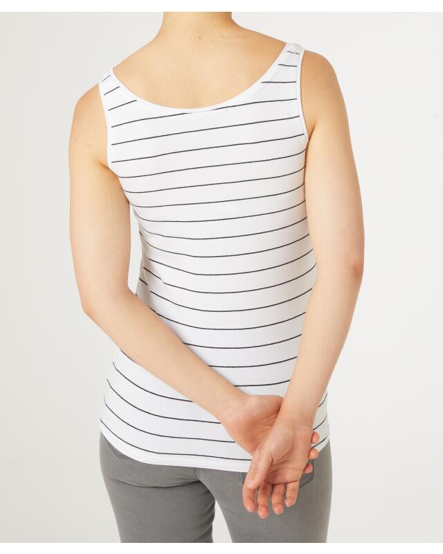 تانك توب مخطط للنساء، أبيض/أسود (KiK Gestreiftes Tanktop (weiß/schwarz)) — KiK, منتج ألماني أصلي في المغرب