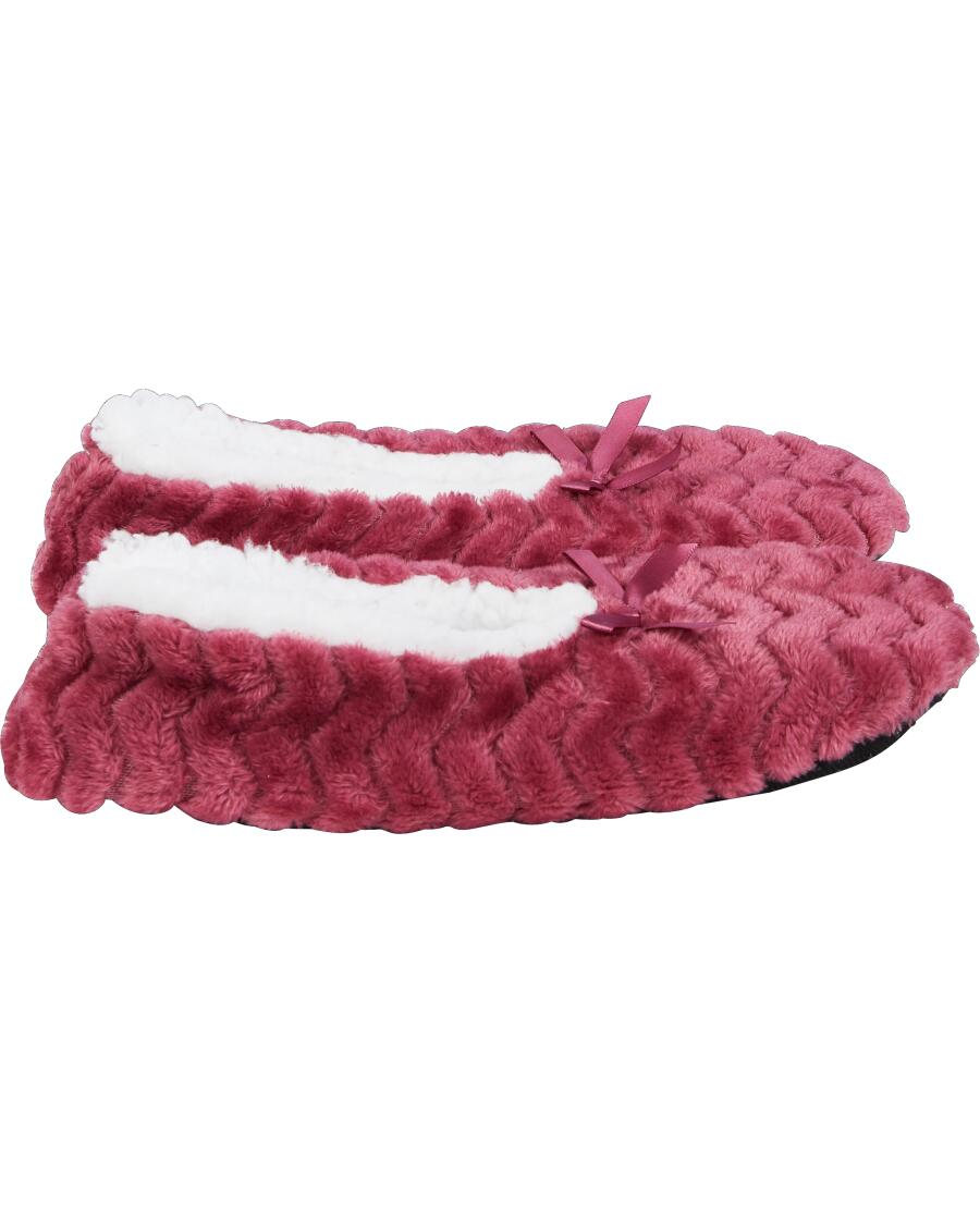 Flauschige Ballerina-Hausschuhe rot