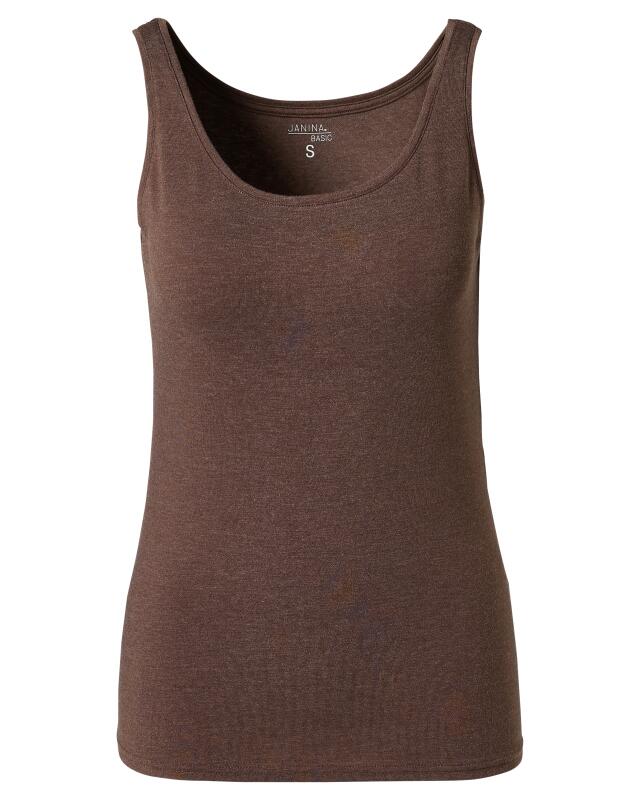 Marl tank top for women, brown marl (KiK Melange Tanktop (braun melange)) — KiK, authentic German product in Morocco