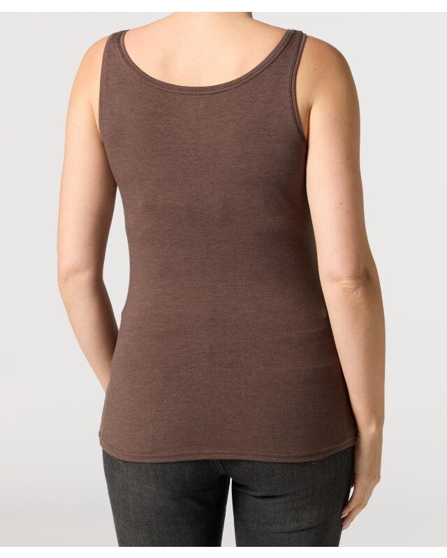 Marl tank top for women, brown marl (KiK Melange Tanktop (braun melange)) — KiK, authentic German product in Morocco