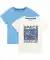 T-shirts ruimte beige/blauw