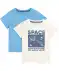T-Shirts Weltraum beige/blau