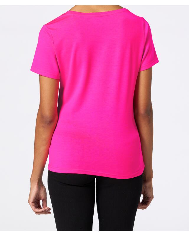 T-shirt basique femme, rose fluo (KiK Basic T-Shirt (neon pink)) — KiK, produit allemand authentique au Maroc