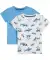 Kinder T-shirt met haaien wit/blauw