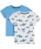 T-Shirt mit Haien weiß/blau