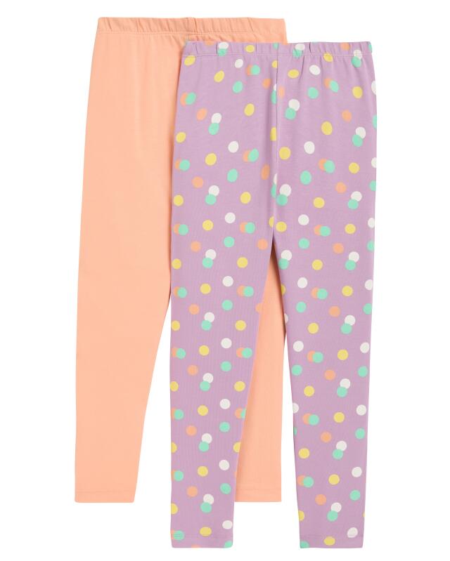ليجن منقط للبنات، بنفسجي/برتقالي (KiK Leggings Punkte (lila/orange)) — KiK, منتج ألماني أصلي في المغرب