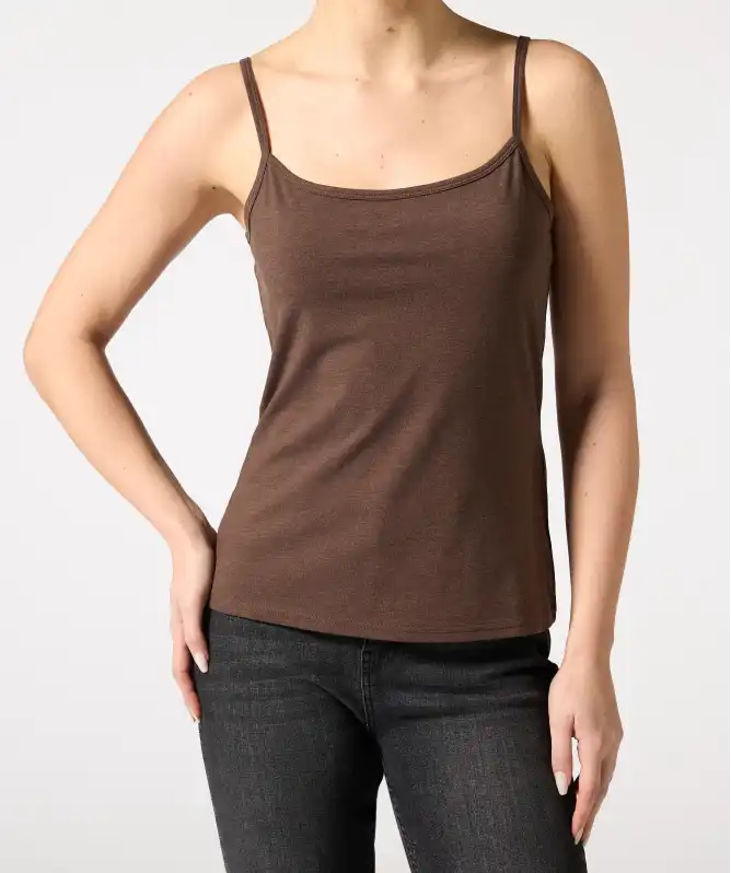 Špagetový top v melanžové barvě