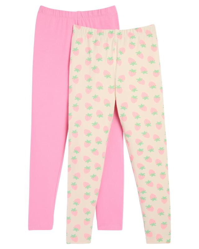 ليجن بنقشة الفراولة للبنات، كريمي/وردي (KiK Leggings Erdbeeren (cremefarben/rosa)) — KiK, منتج ألماني أصلي في المغرب
