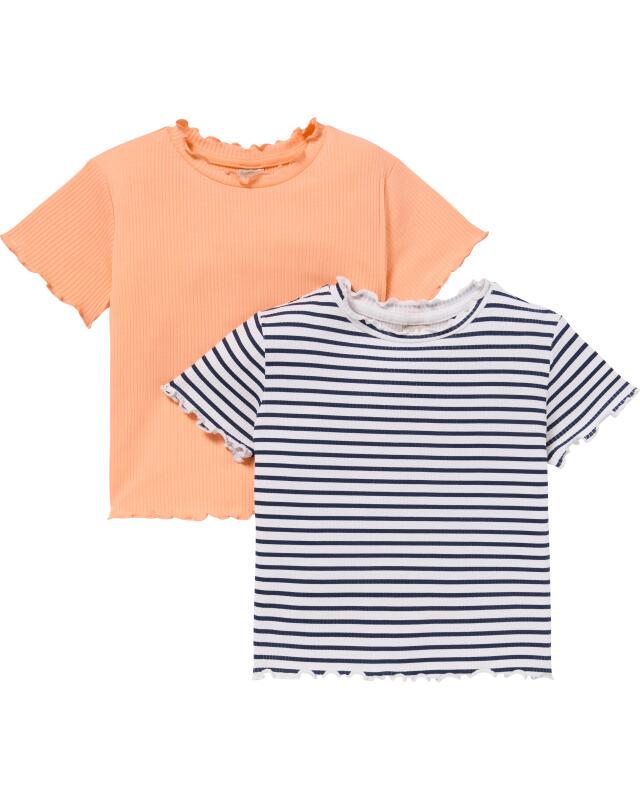 T-shirts with wavy edges for girls, apricot (KiK T-Shirts mit Wellenkanten (apricot)) — KiK, authentic German product in Morocco