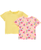 T-Shirts mit Wellenkanten gelb/rosa