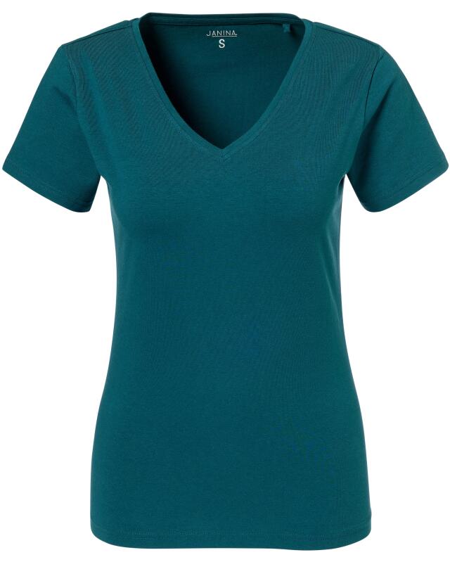 T-shirt basique femme, bleu pétrole (KiK Basic T-Shirt (petrol)) — KiK, produit allemand authentique au Maroc