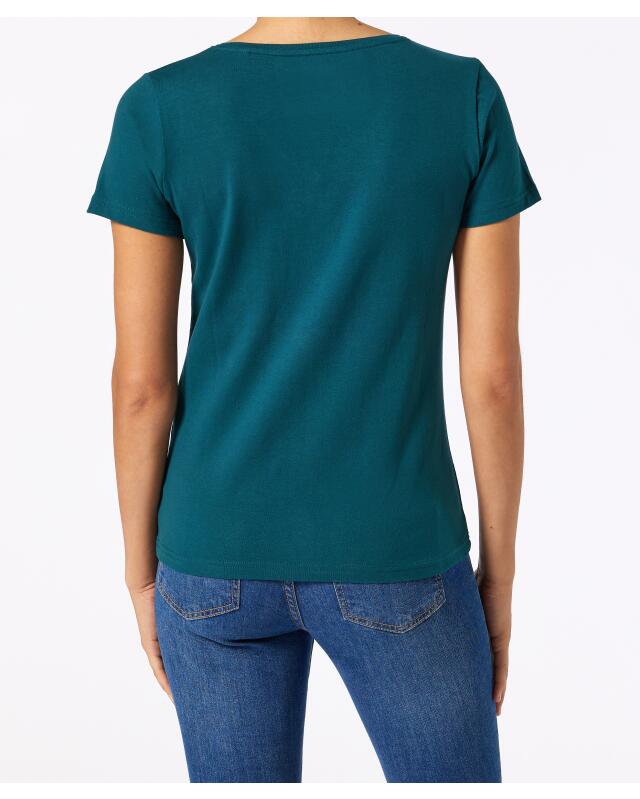 T-shirt basique femme, bleu pétrole (KiK Basic T-Shirt (petrol)) — KiK, produit allemand authentique au Maroc