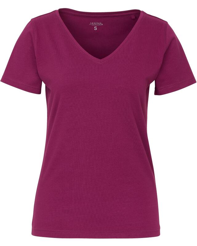 T-shirt basique femme, rouge foncé (KiK Basic T-Shirt (dunkelrot)) — KiK, produit allemand authentique au Maroc