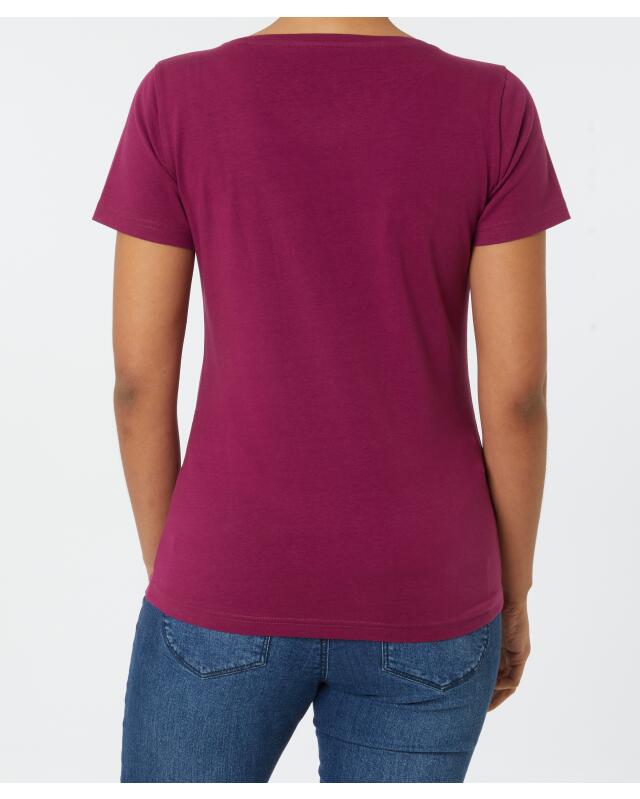 T-shirt basique femme, rouge foncé (KiK Basic T-Shirt (dunkelrot)) — KiK, produit allemand authentique au Maroc