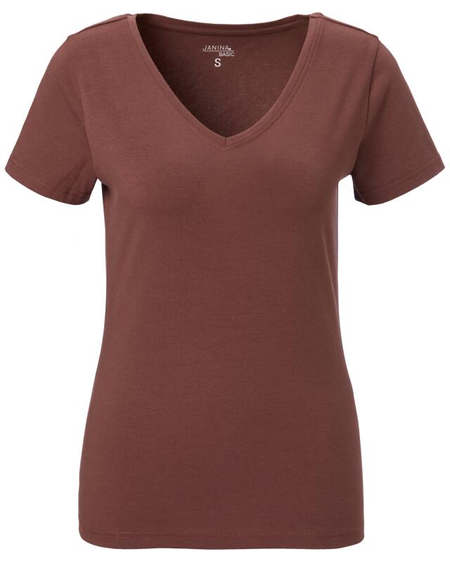 T-shirt basique femme, marron foncé (KiK Basic T-Shirt (dunkelbraun)) — KiK, produit allemand authentique au Maroc